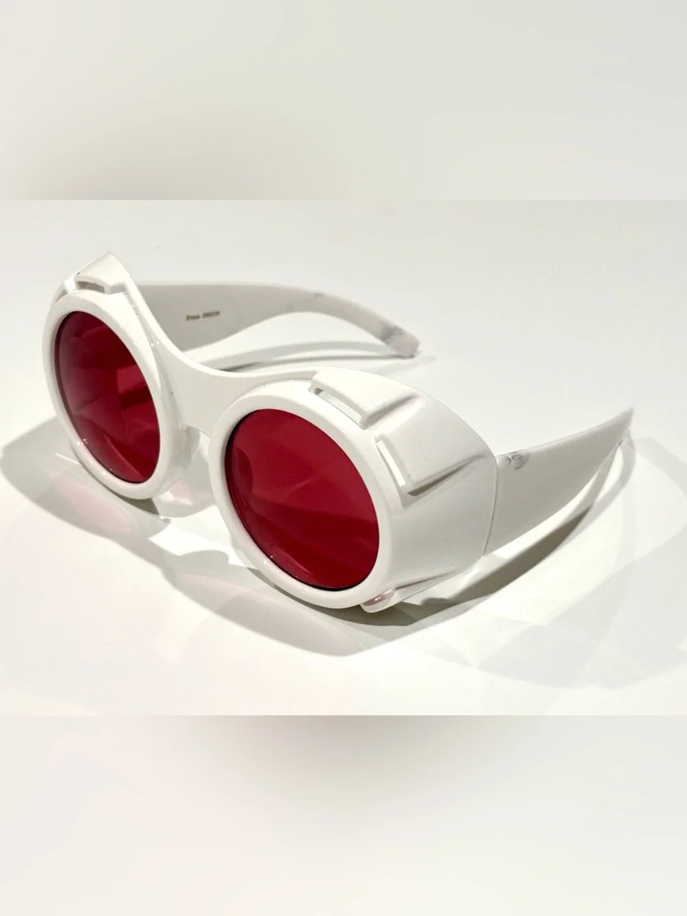 Party City ‘Willy Wonka’ White Frame Sunglasses with Red Lenses
